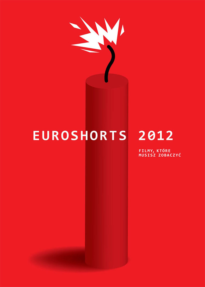 Plakat festiwalu Euroshorts 2012, proj. Nikodem Pręgowski (źródło: materiały prasowe organizatora)