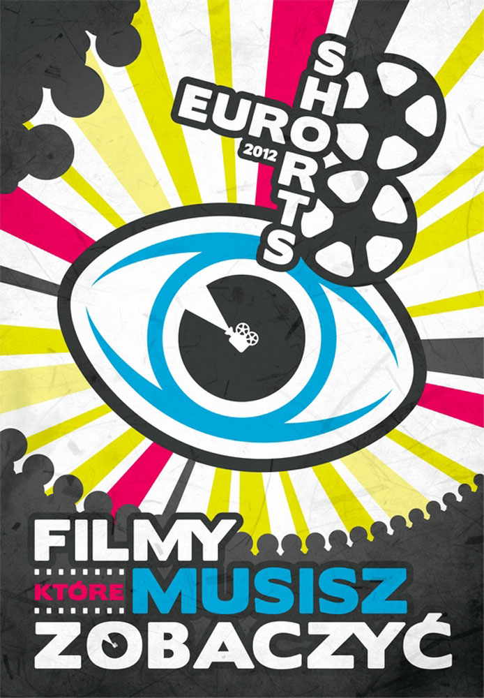 Plakat festiwalu Euroshorts 2012, proj. Miłosz Kręt (źródło: materiały prasowe organizatora)