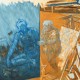 Jacek Waltoś, „Stary malarz maluje Hioba”, 2011, akryl, płótno 60X80 cm (źródło: materiały prasowe organizatora)