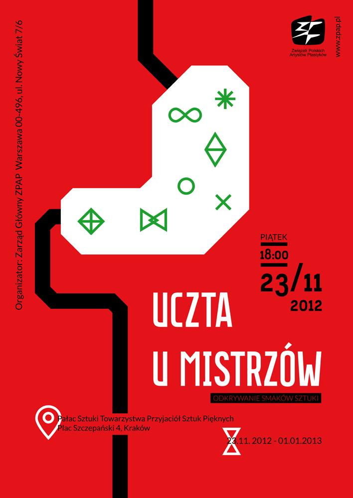 Wystawa „Uczta u Mistrzów”, Pałac Sztuki TPSP w Krakowie, plakat (źródło: materiały prasowe organizatora)