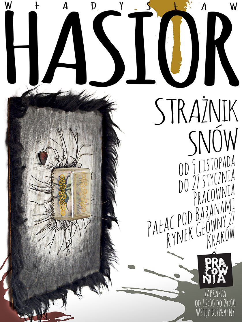 Wystawa Władysława Hasiora, Pałac pod Baranami, pracownia, Kraków, plakat (źródło: materiały prasowe organizatora)