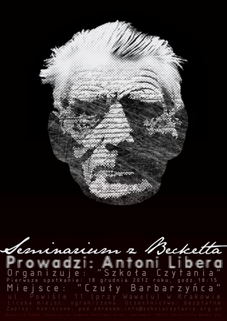 „Seminarium z Becketta", prowadzenie Antoni Libera, plakat (źródło: materiał prasowy)
