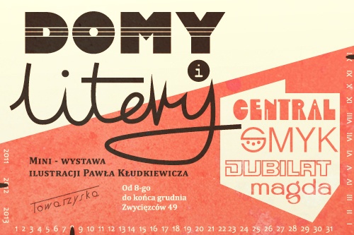 „Domy i litery”, ilustracje Pawła Kłudkiewicza (źródło: materiały prasowe organizatora)