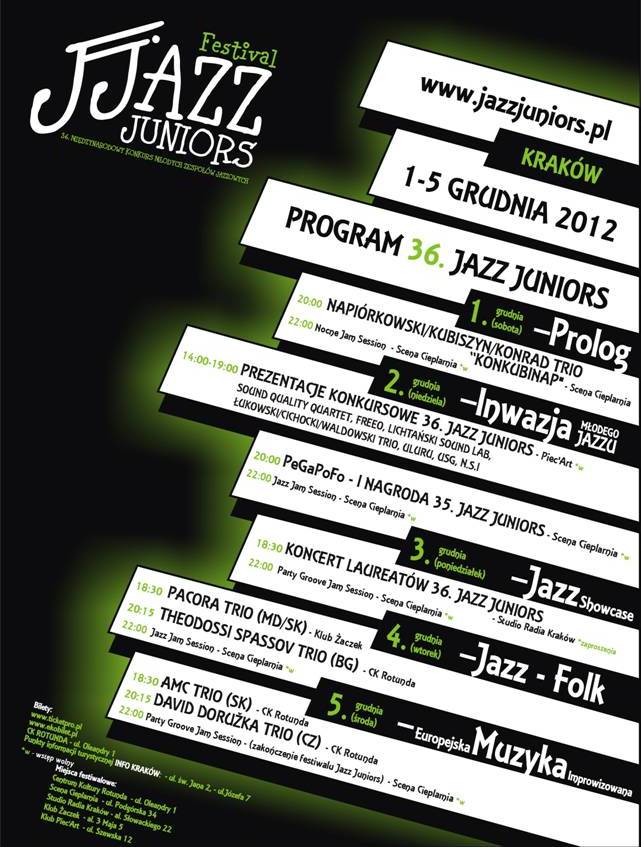 Plakat Festiwalu Jazz Juniors 2012 (źródło: materiały prasowe)
