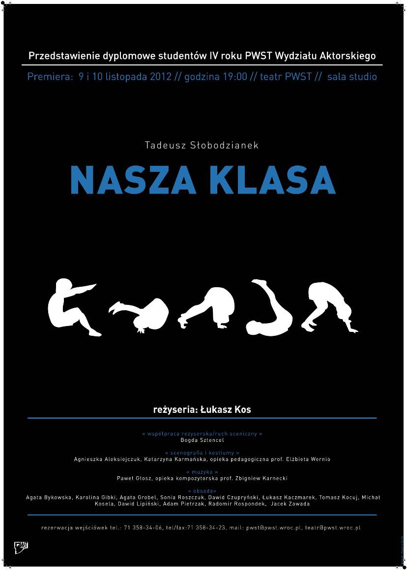 „Nasza klasa", reż. Łukasz Kos, Teatr PWST we Wrocławiu, plakat (źródło: materiał prasowy)