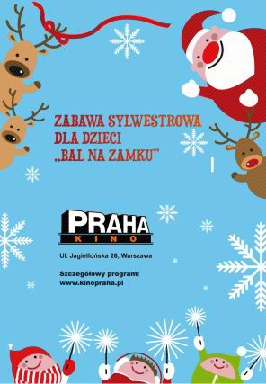 Zabawa sylwestrowa dla dzieci w kinie Praha, plakat (źródło: materiały prasowe organizatora)