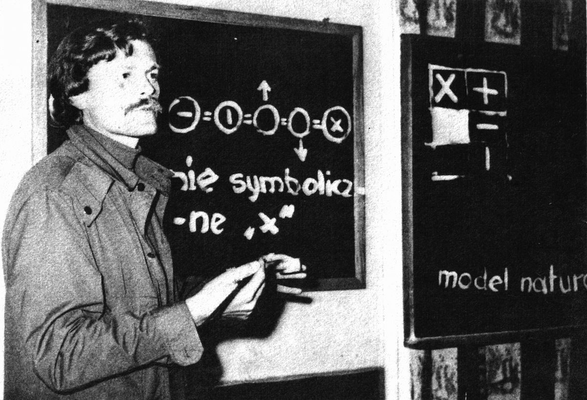 Zbigniew Makarewicz, prezentacja zasad formuły X, wykład na Plenerze w Osiekach, 1970 (źródło: materiały prasowe organizatora)