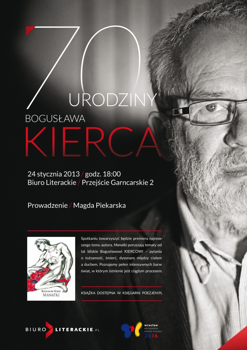Bogusław Kierc, wieczór autorski, plakat (źródło: materiał prasowy)