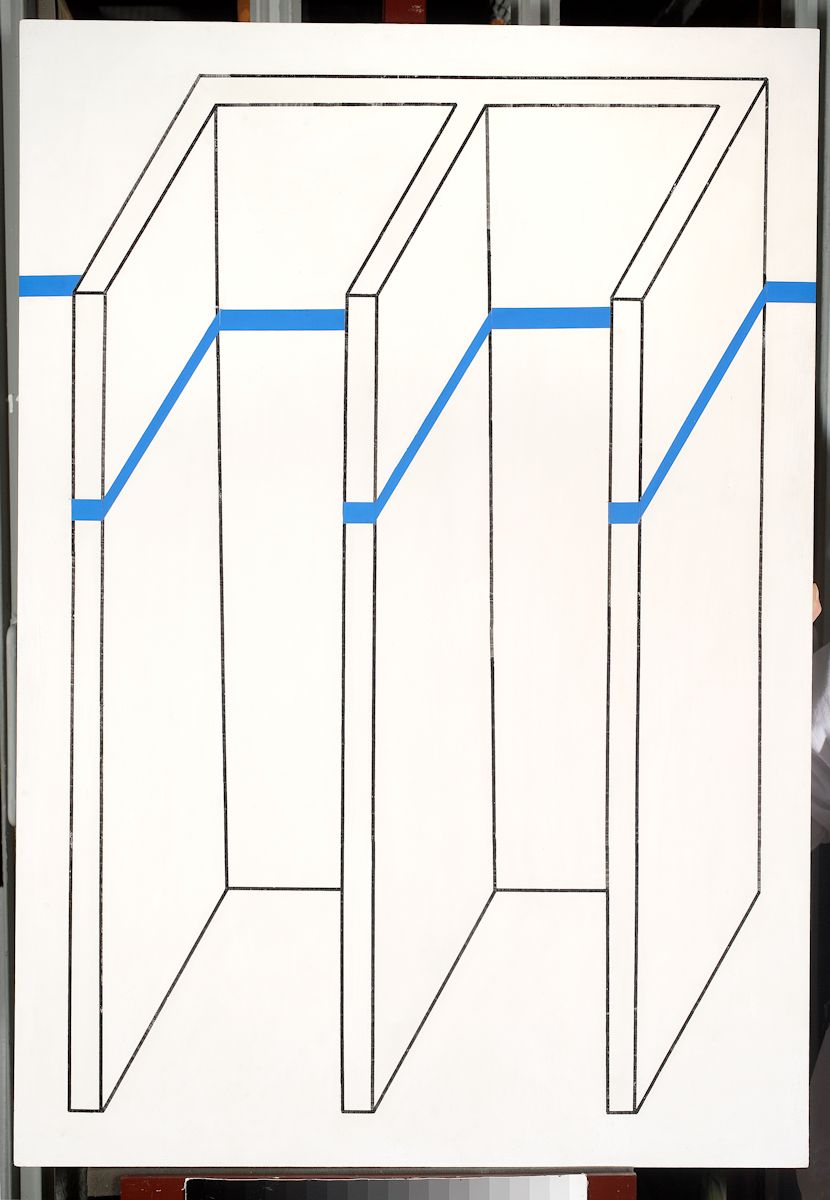 Edward Krasiński, „Intervention 8”, 1975, akryl, płyta pilśniowa, 100,5 x 70 cm, nr inw. 70 (źródło: materiały prasowe organizatora)