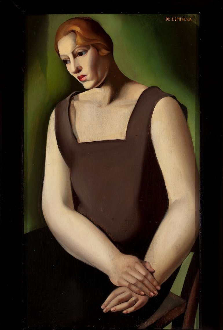 Tamara Łempicka, „Znużenie (Lassitude)”, 1927, olej, deska, 47 x 27 cm, nr inw. MPW 203 (źródło: materiały prasowe organizatora)