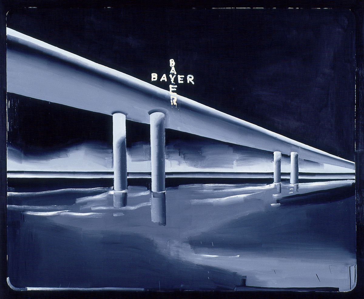 Wilhelm Sasnal, „Bayer”, 2000, olej, płótno, 177 x 177 cm, nr inw. Dep. 3922 (źródło: materiały prasowe organizatora)