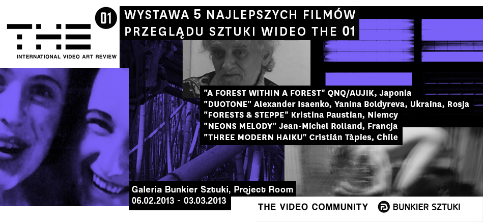 Wystawa 5 najlepszych filmów Przeglądu Sztuki Wideo THE 01, Bunkier Sztuki w Krakowie, zaproszenie (źródło: materiały prasowe organizatora)