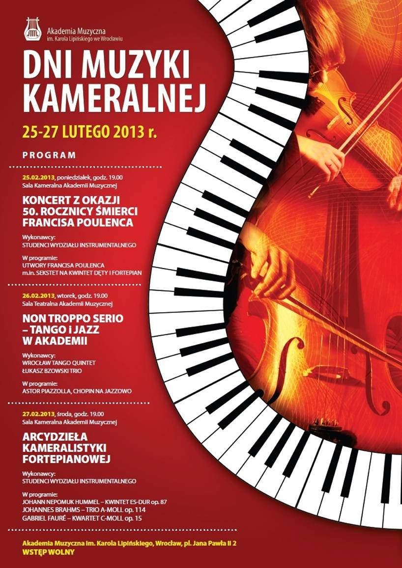 Dni Muzyki Kameralnej, plakat (źródło: materiały prasowe)