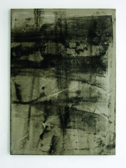 Jakub Czyszczoń, Bez tytułu („Process black”), 100x70cm, farba offsetowa na płótnie, 2012 (źródło: materiały prasowe organizatora)