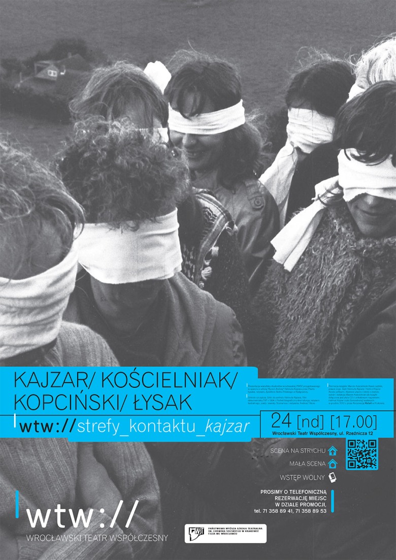 Kajzar, Kościelniak, Kopciński, Łysak, „Strefy kontaktu", Wrocławski Teatr Współczesny, plakat (źródło: materiał prasowy)