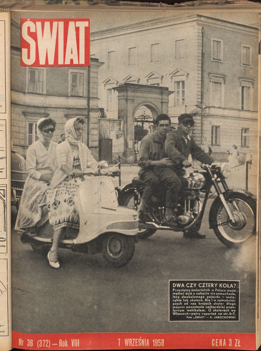 Konstanty Jarochowski, Strona tytułowa tygodnika „Świat” nr 36 z 1958 r., MNW (żródło: materiały prasowe organizatora)