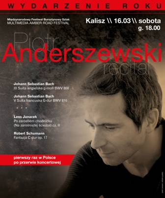 Piotr Anderszewski, plakat koncertu (źródło: materiały prasowe)