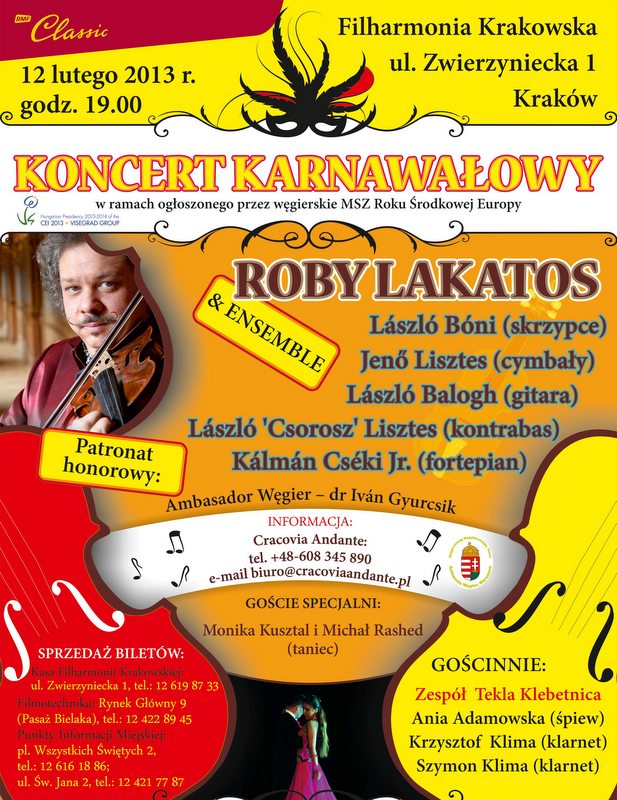 Roby Lakatos, plakat (źródło: materiały prasowe)