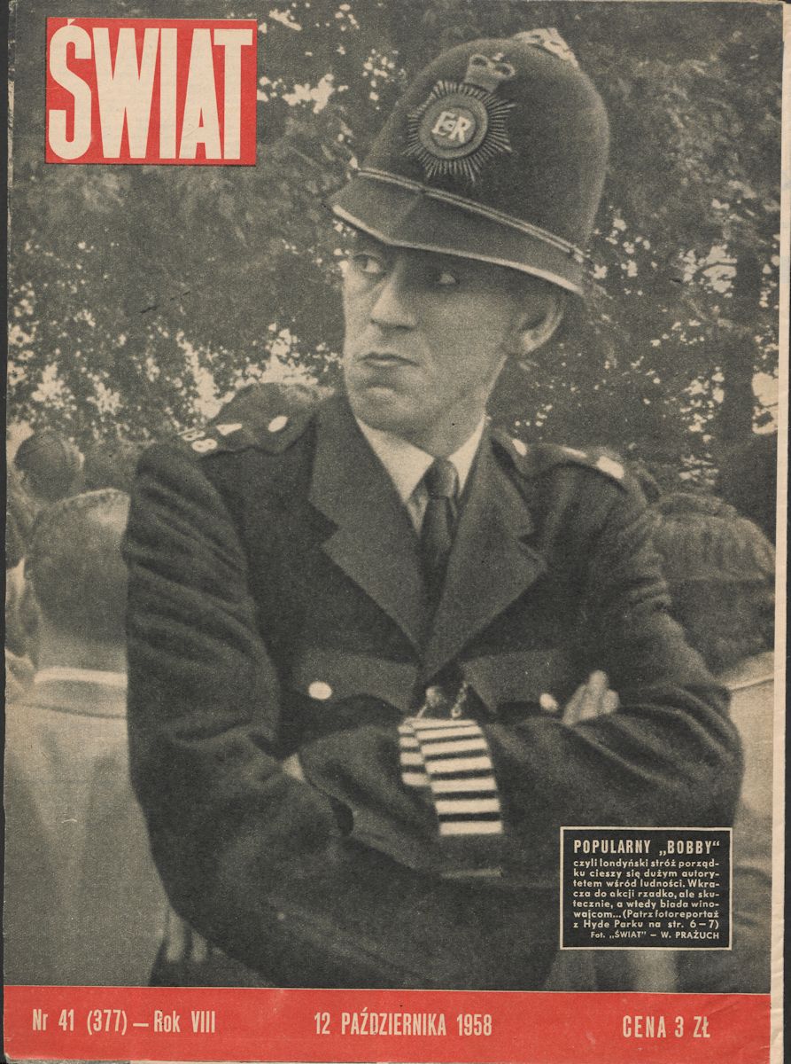 Wiesław Prażuch, Strona tytułowa tygodnika „Świat” nr 41 z 1958 r., MNW (żródło: materiały prasowe organizatora)
