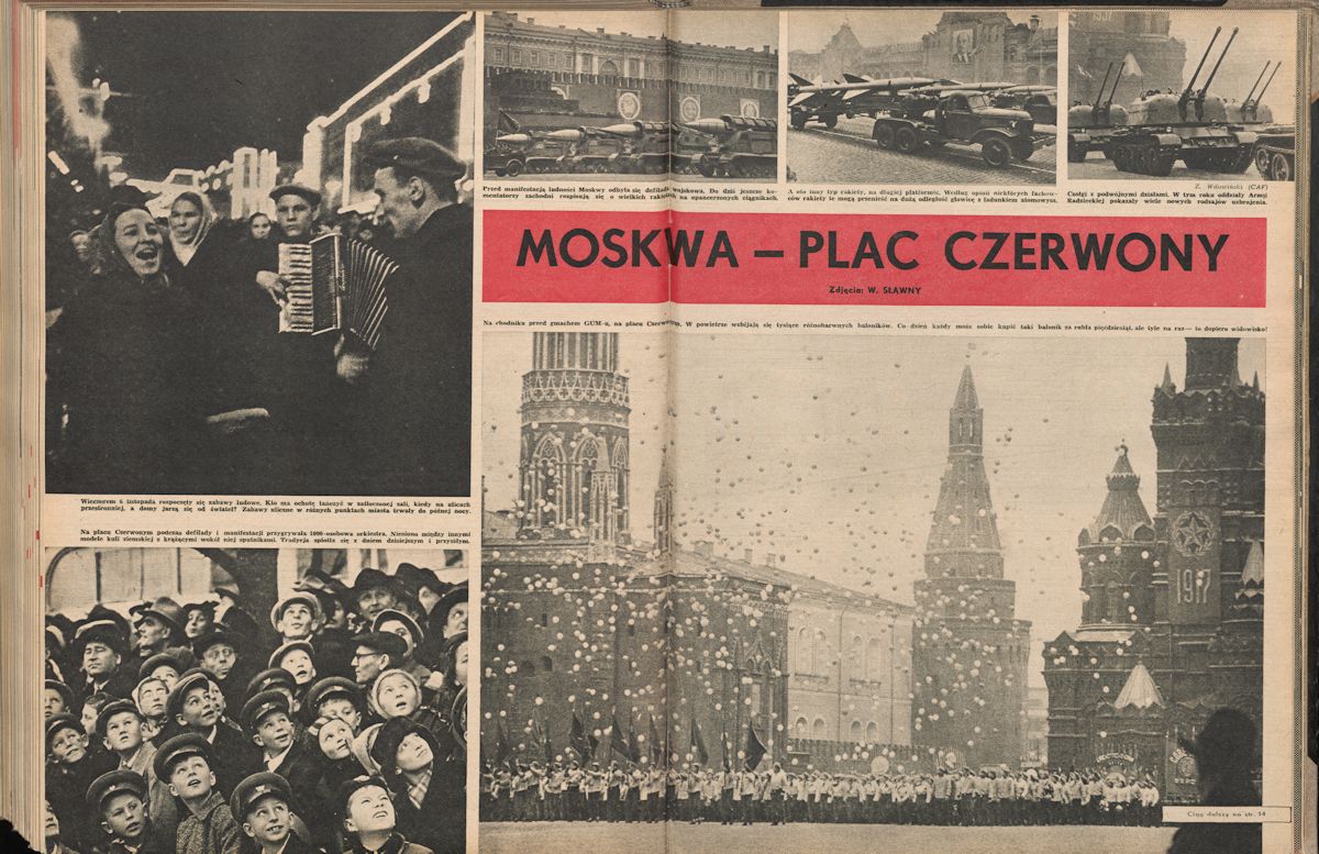 Władysław Sławny, Fotoreportaż: Moskwa – Plac Czerwony, „Świat”, nr 46 z 1957 r., s. 12-13, MNW (źródło: materiały prasowe organizatora)