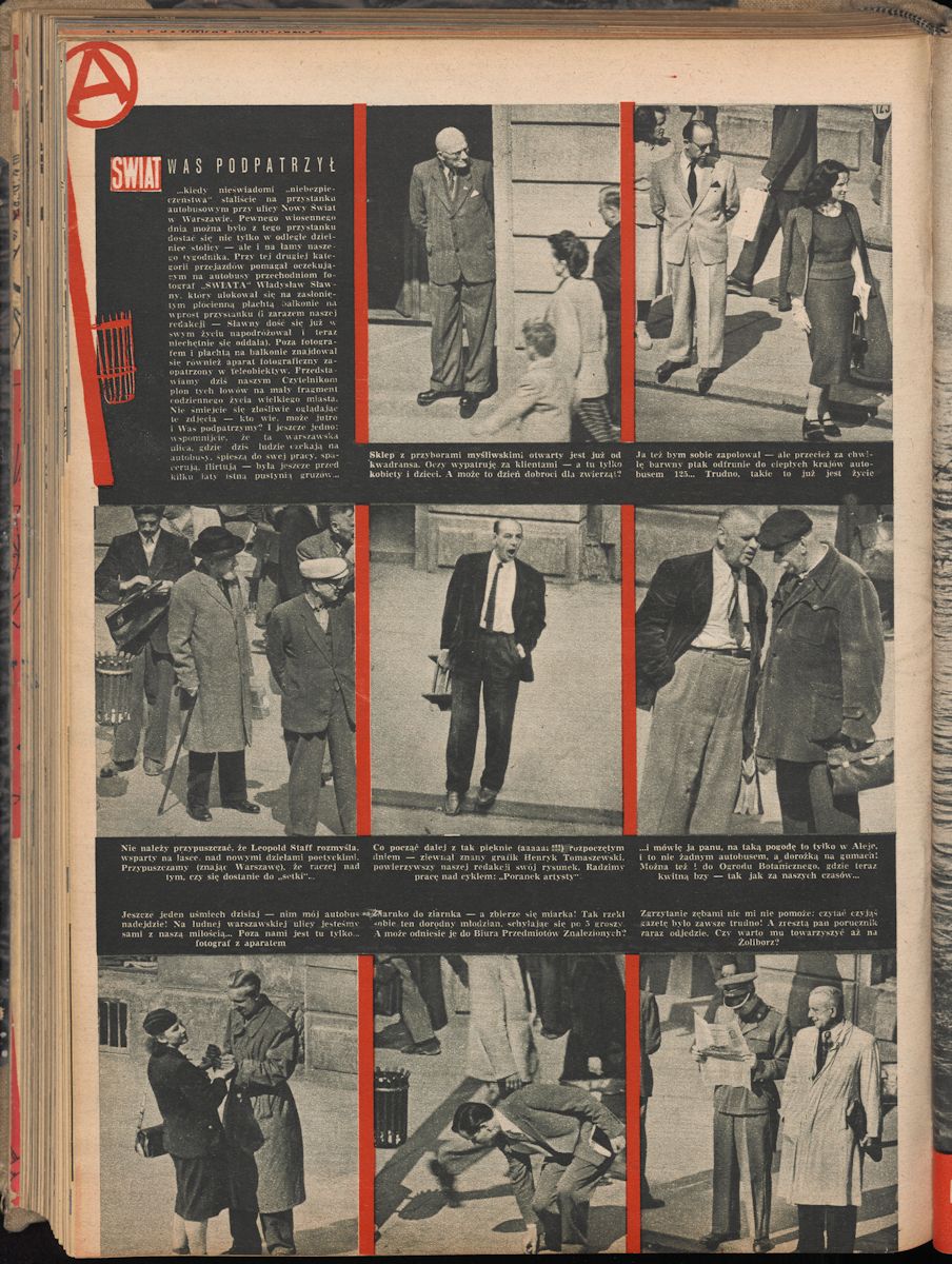 Władysław Sławny, Fotoreportaż: Świat Was podpatrzył, „Świat”, nr 24 z 1954 r., s. 24, MNW (źródło: materiały prasowe organizatora)
