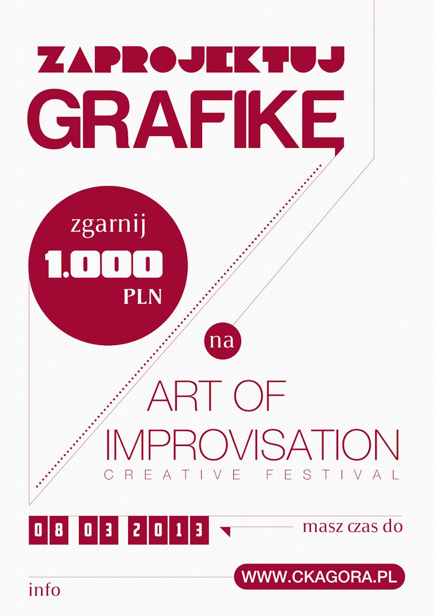 Konkurs „Art od Improvisation”, CK Agora we Wrocławiu, plakat (źródło: materiały prasowe organizatora)