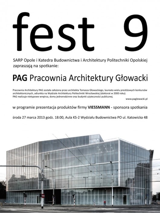 fest 9: PAG Pracownia Architektury Głowacki (źródło: materiały prasowe organizatora)