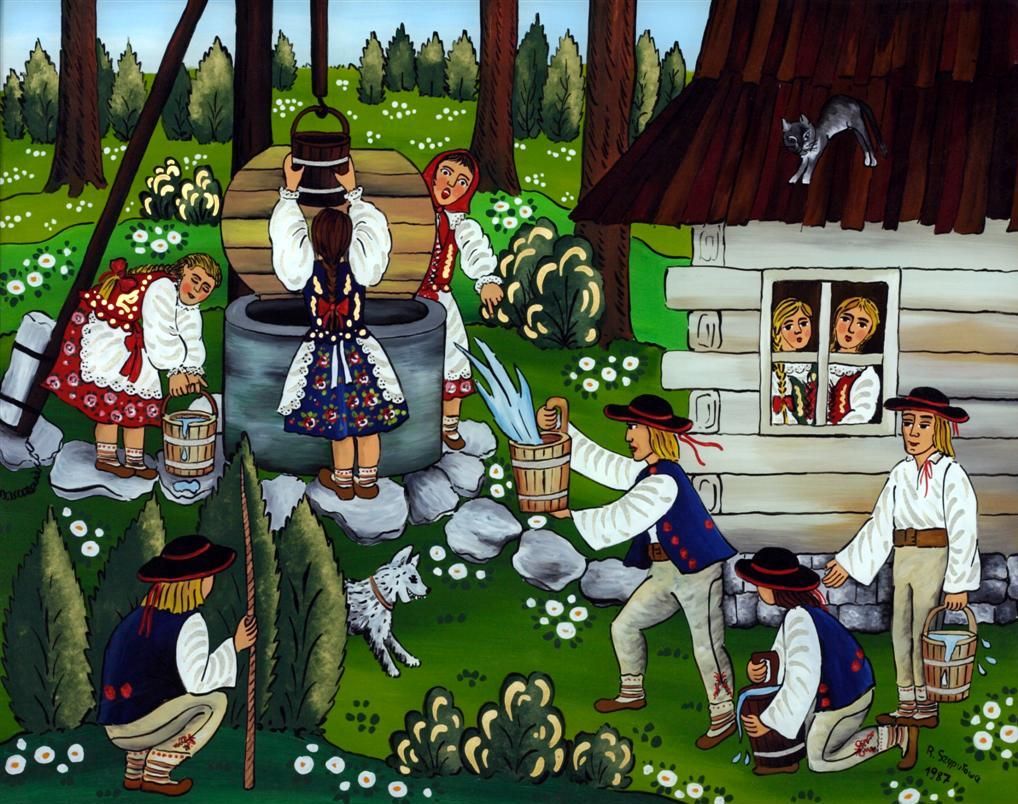 „Śmigus Dyngus”, obraz na szkle, wyk. Rozalia Szypuła, Czechowice Dziedzice, 1987 (źródło: materiały prasowe organizatora)