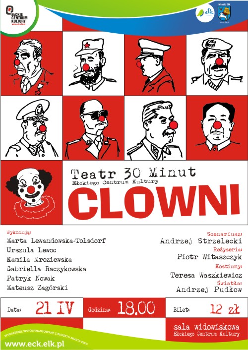 „Clowni”, Teatr 30 minut Ełckiego Centrum Kultury, reżyseria Piotr Witaszczyk (źródło: materiały prasowe)