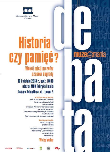 Historia czy Pamięc? plakat debaty (źródło: mat. prasowe)