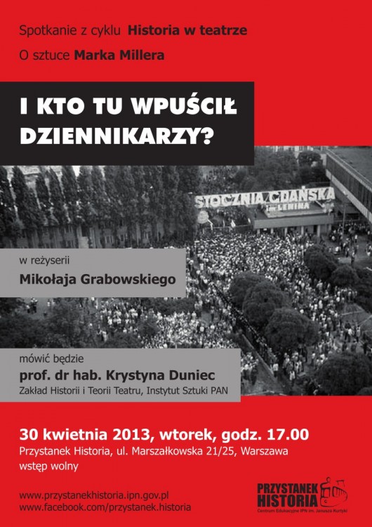 Spotkanie „Historia w Teatrze”, plakat (źródło: mat. prasowe)