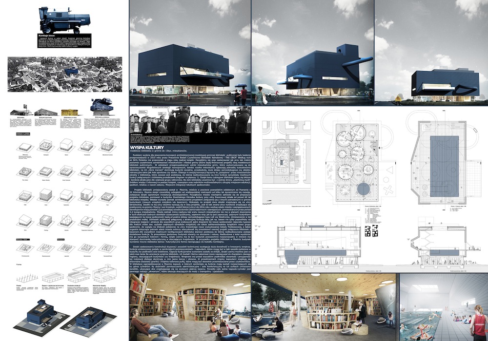 Hugon Kowalski: Koncepcja architektoniczna modelowej, gminnej biblioteki publicznej (źródło: materiały prasowe organizatora)