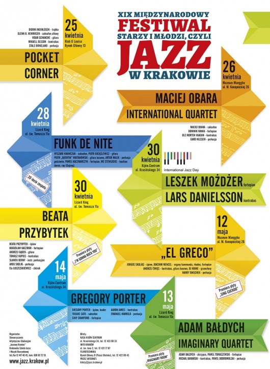 XIX Międzynarodowy Festiwal "Starzy i Młodzi, czyli Jazz w Krakowie", plakat (źródło: mat. prasowe)