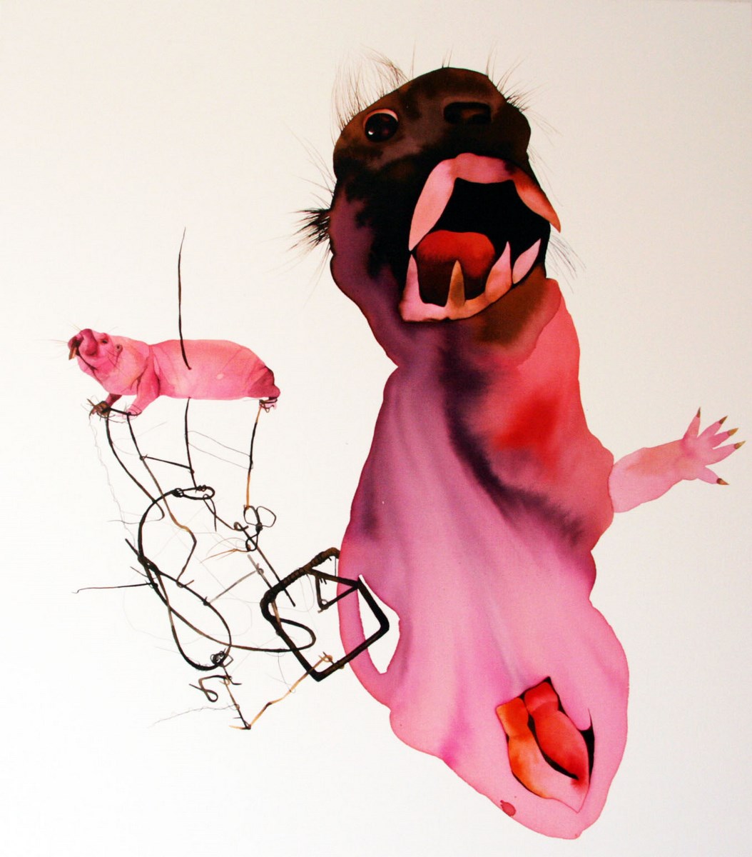 Basia Bańda, „Krzyk”, ekolina na płótnie, 90 x 100 cm, 2013 (źródło: materiały prasowe organizatora)