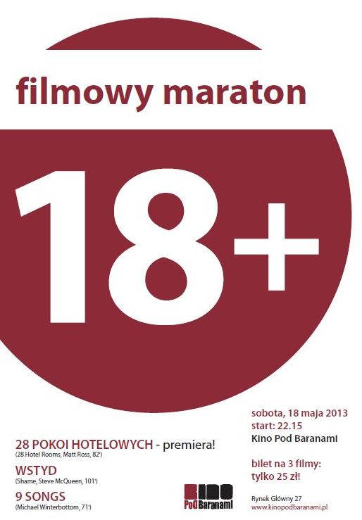 Filmowy maraton 18+ w Kinie Pod Baranami (źródło: materiały prasowe organizatora)