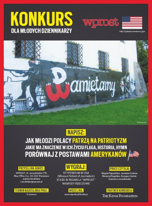 Młodzi Polacy i patriotyzm - konkurs tygodnika WPROST i ambasady USA (materiały prasowe)
