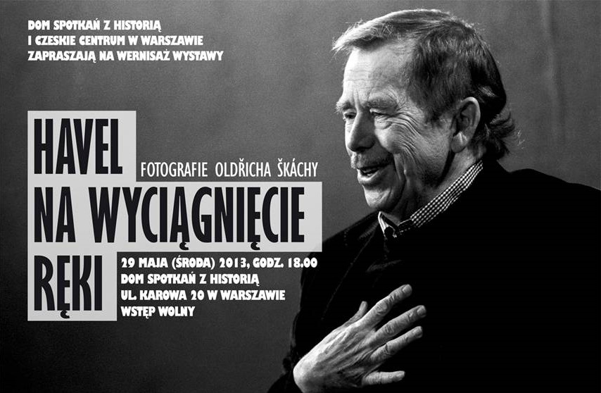 Plakat wystawy „Havel na wyciągnięcie ręki”, DSH w Warszawie (źródło: materiały prasowe organizatora)