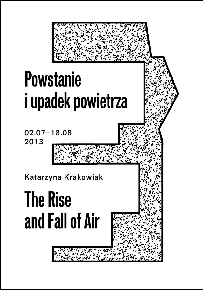 Plakat wystawy „Powstanie i upadek powietrza”, 2013, projekt graficzny Krzysztof Bielecki (źródło: materiały prasowe organizatora)