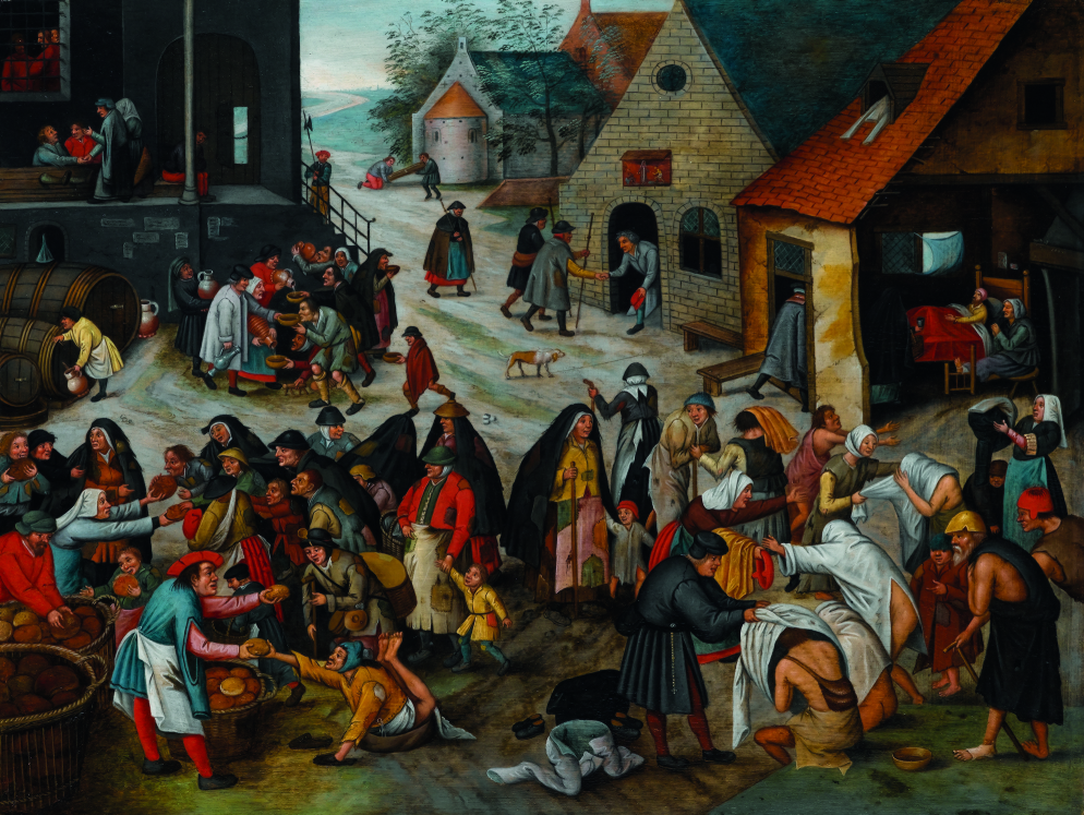 Pieter Brueghel Młodszy, „Siedem aktów miłosierdzia”, 1616-1618, 44x57,5 cm, kat.3 (źródło: materiały prasowe organizatora)