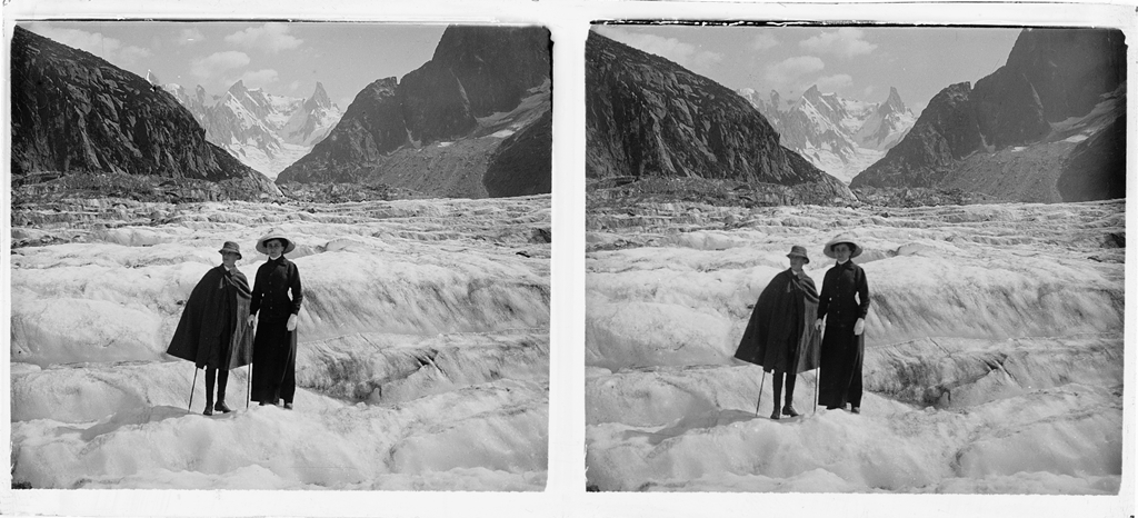 Wyprawa na lodowiec Mer de Glace w masywie Mont Blanc, ok 1910-1914. Fot. Stanisław Wilhelm Lilpop / archiwum Muzeum w Stawisku / FOTONOVA