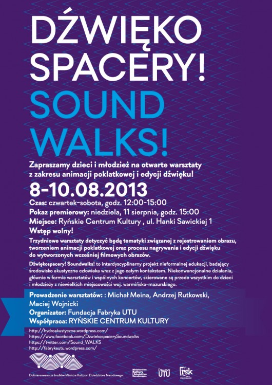 Dźwiękospacery! Soundwalks! – plakat (źródło: materiały prasowe)