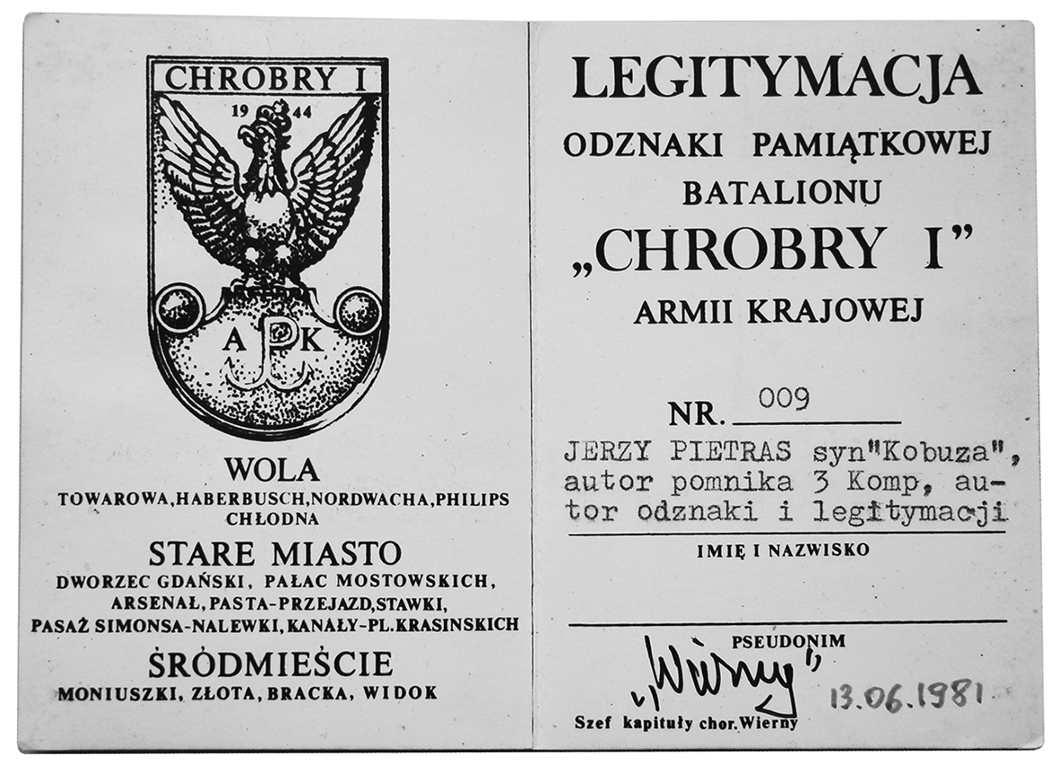 Jerzy Pietras, Legitymacja (źródło: materiały prasowe organizatora)