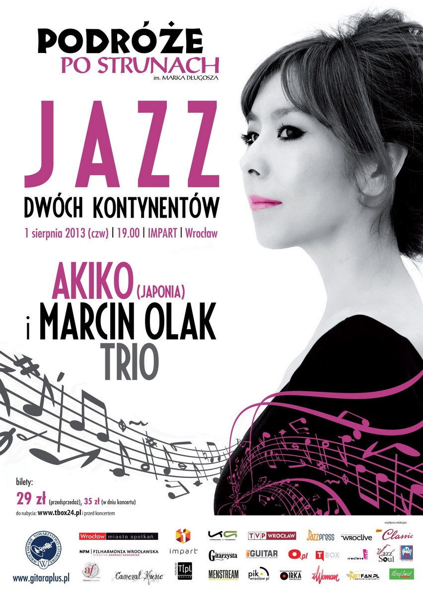 Akiko & Marcin Olak Trio – plakat (źródło: materiały prasowe Wrocławskiego Towarzystwa Gitarowego)