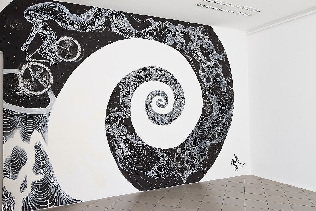 Awer, mural na wystawie „LOOP”, Galeria Bielska BWA, fot. Krzysztof Morcinek