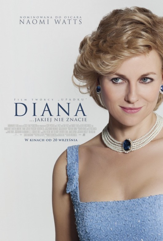 Naomi Watts w roli księżnej Diany, plakat (źródło: materiały prasowe organizatora)