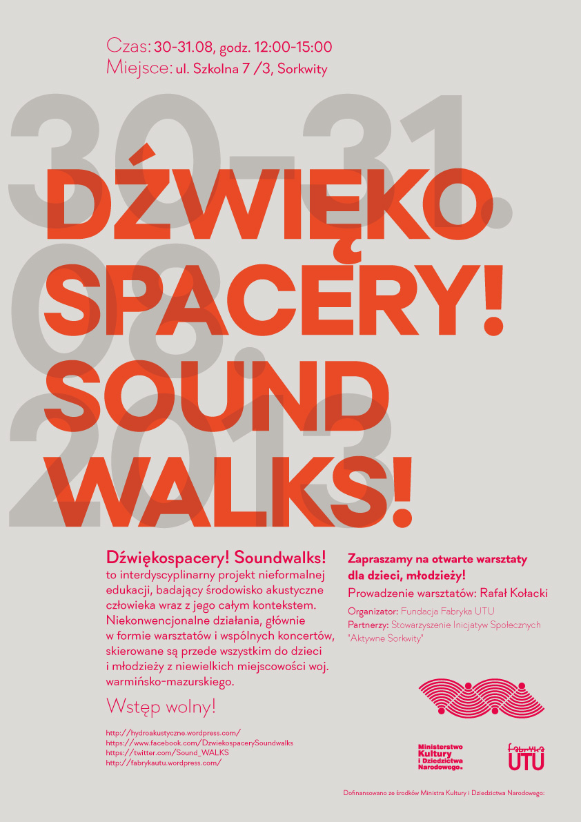 „Dżwiękospacery! Soundwalks!” – plakat (źródło: materiały prasowe)