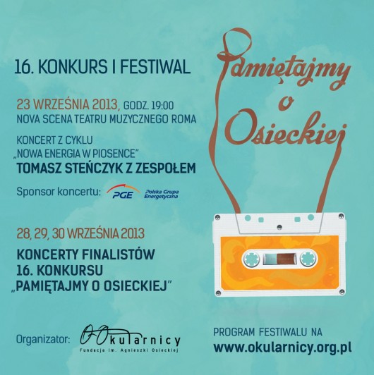 16. Konkurs i Festiwal „Pamiętajmy o Osieckiej", plakat (źródło: mat. prasowe)