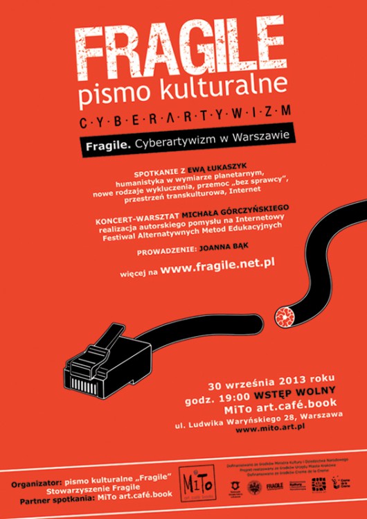 „Fragile”. Cyberartywizm w Warszawie – plakat (źródło: materiały prasowe)