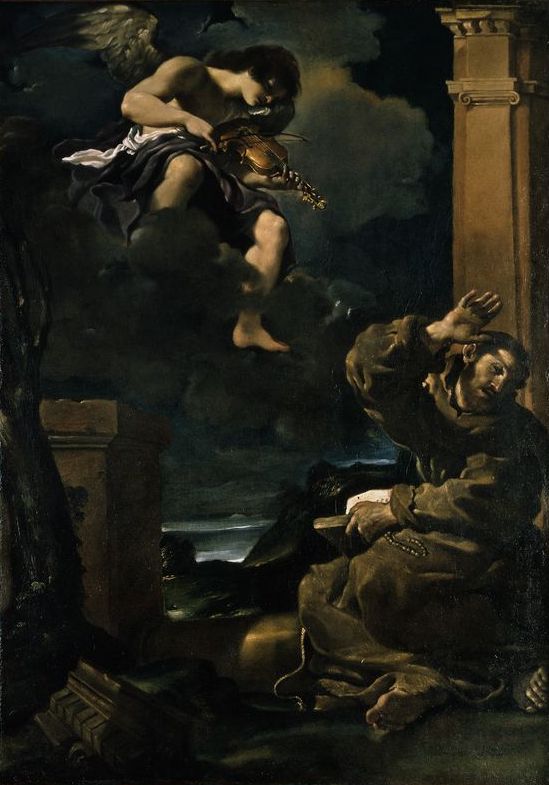 Guercino, 1591–1666, „Święty Franciszek słuchający muzyki anielskiej”, ok. 1620, olej na płótnie, 113,5 x 79,5, Muzeum Narodowe w Warszawie (źródło: materiały prasowe organizatora)