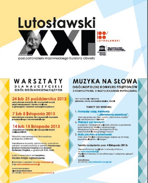 Lutoschool i Lutosławski XXI, plakat (źródło: materiały prasowe organizatora)